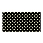 Polka Dots - Blond Yellow on Black Satin Wrap