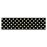 Polka Dots - Blond Yellow on Black Satin Scarf (Oblong)