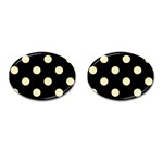 Polka Dots - Blond Yellow on Black Cufflinks (Oval)