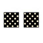 Polka Dots - Blond Yellow on Black Cufflinks (Square)