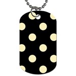 Polka Dots - Blond Yellow on Black Dog Tag (One Side)