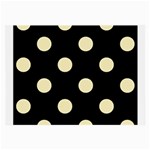 Polka Dots - Blond Yellow on Black Large Glasses Cloth (2 Sides)