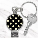 Polka Dots - Blond Yellow on Black Nail Clippers Key Chain