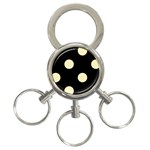 Polka Dots - Blond Yellow on Black 3-Ring Key Chain