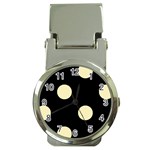 Polka Dots - Blond Yellow on Black Money Clip Watch