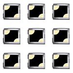 Polka Dots - Blond Yellow on Black Mega Link Italian Charm (9 pack)