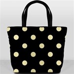 Polka Dots - Blond Yellow on Black Bucket Bag