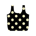 Polka Dots - Blond Yellow on Black Full Print Recycle Bag (S)