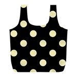 Polka Dots - Blond Yellow on Black Full Print Recycle Bag (L)