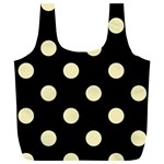 Polka Dots - Blond Yellow on Black Full Print Recycle Bag (XL)