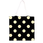Polka Dots - Blond Yellow on Black Grocery Light Tote Bag