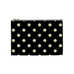 Polka Dots - Blond Yellow on Black Cosmetic Bag (M)