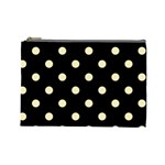 Polka Dots - Blond Yellow on Black Cosmetic Bag (L)