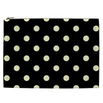 Polka Dots - Blond Yellow on Black Cosmetic Bag (XXL)
