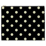 Polka Dots - Blond Yellow on Black Cosmetic Bag (XXXL)