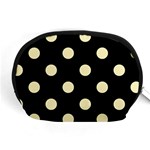 Polka Dots - Blond Yellow on Black Accessory Pouch (Medium)