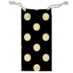 Polka Dots - Blond Yellow on Black Jewelry Bag