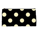 Polka Dots - Blond Yellow on Black Pencil Case