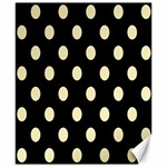 Polka Dots - Blond Yellow on Black Canvas 8  x 10 
