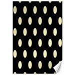 Polka Dots - Blond Yellow on Black Canvas 12  x 18 
