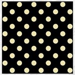 Polka Dots - Blond Yellow on Black Canvas 16  x 16 