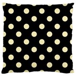 Polka Dots - Blond Yellow on Black Large Cushion Case (Two Sides)