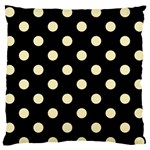 Polka Dots - Blond Yellow on Black Standard Flano Cushion Case (One Side)