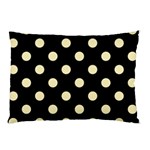 Polka Dots - Blond Yellow on Black Pillow Case (One Side)