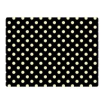 Polka Dots - Blond Yellow on Black Double Sided Flano Blanket (Mini)