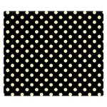 Polka Dots - Blond Yellow on Black Double Sided Flano Blanket (Small)