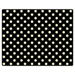 Polka Dots - Blond Yellow on Black Double Sided Flano Blanket (Medium)