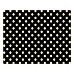 Polka Dots - Blond Yellow on Black Double Sided Flano Blanket (Large)