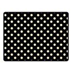 Polka Dots - Blond Yellow on Black Fleece Blanket (Small) (One Side)
