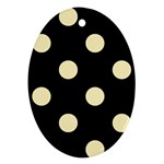 Polka Dots - Blond Yellow on Black Ornament (Oval)