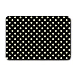 Polka Dots - Blond Yellow on Black Small Doormat