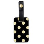 Polka Dots - Blond Yellow on Black Luggage Tag (One Side)