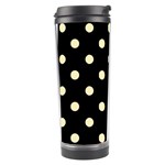 Polka Dots - Blond Yellow on Black Travel Tumbler