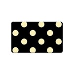 Polka Dots - Blond Yellow on Black Magnet (Name Card)