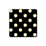 Polka Dots - Blond Yellow on Black Magnet (Square)