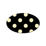 Polka Dots - Blond Yellow on Black Sticker Oval (100 pack)