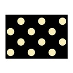 Polka Dots - Blond Yellow on Black Sticker A4 (100 pack)