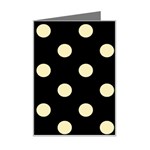 Polka Dots - Blond Yellow on Black Mini Greeting Card