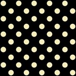 Polka Dots - Blond Yellow on Black ScrapBook Page 8  x 8 