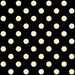 Polka Dots - Blond Yellow on Black ScrapBook Page 12  x 12 
