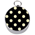 Polka Dots - Blond Yellow on Black Silver Compass