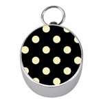 Polka Dots - Blond Yellow on Black Silver Compass (Mini)