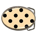 Polka Dots - Black on Navajo White Yellow Belt Buckle