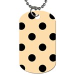 Polka Dots - Black on Navajo White Yellow Dog Tag (One Side)