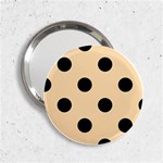 Polka Dots - Black on Navajo White Yellow 2.25  Handbag Mirror