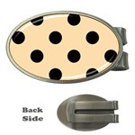 Polka Dots - Black on Navajo White Yellow Money Clip (Oval)